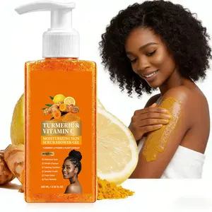 Turmeric Vitamin C Scrub Body Wash 100ml, Exfoliating Shower Treatment Gel, gently moisturizing and soothing the skin with a long-lasting fragrance